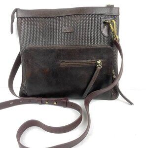 Dorsa Leather Handbag Brown Crossbody Bag Luxury Purse Brass Accent Medium